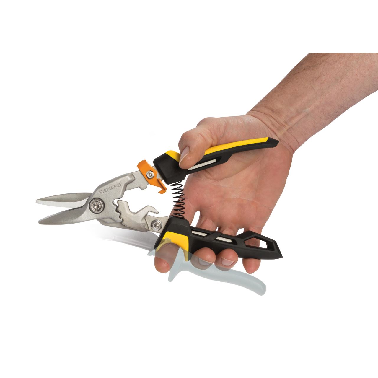 Foarfeca pentru tabla Fiskars PowerGear, taietura dreapta - imagine 3