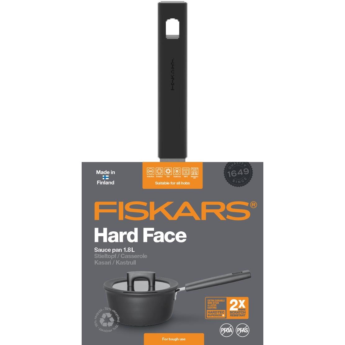 Tigaie cu capac Fiskars Hard Face, Ø 18 cm, 1.8 L - imagine 7