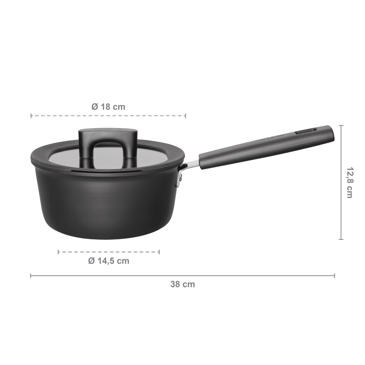 Tigaie cu capac Fiskars Hard Face, Ø 18 cm, 1.8 L - imagine 2