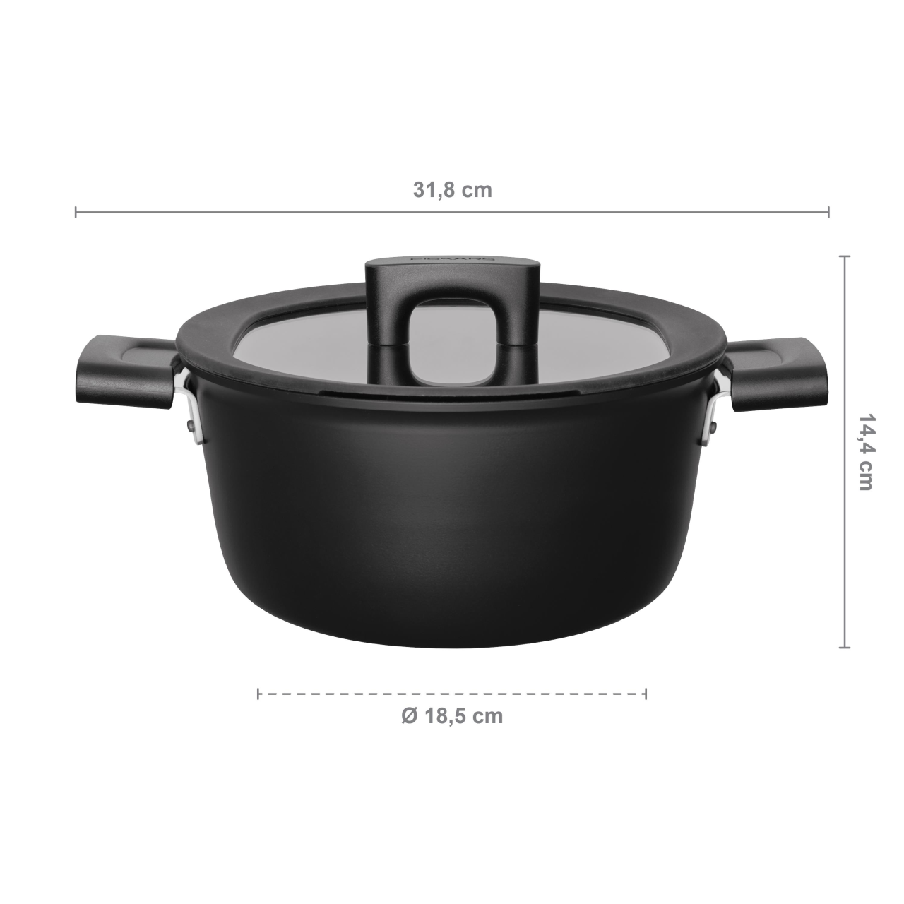 Oala cu capac Fiskars Hard Face, Ø 22 cm,  3.5 L - imagine 2