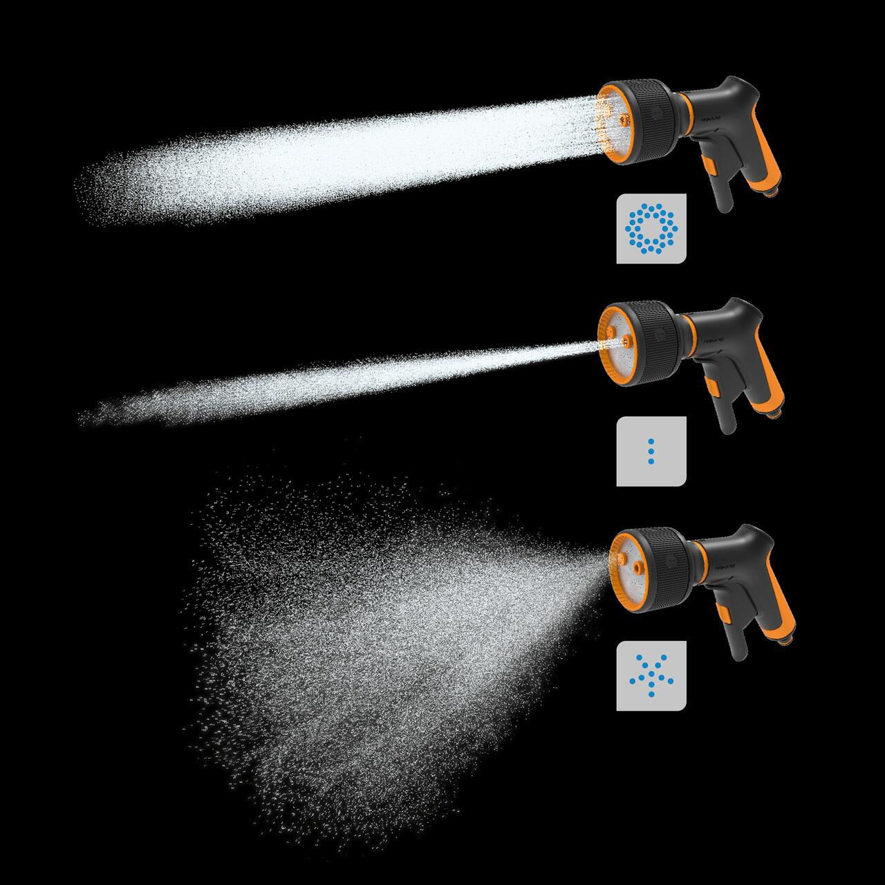 Pistol pentru stropit cu 3 jeturi Fiskars Comfort 1065483, control frontal - imagine 2