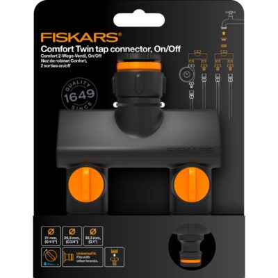 Conector robinet cu 2 cai Fiskars Comfort On/Off, 1070577, diametru conector 1/2", 3/4", 1" - imagine 3