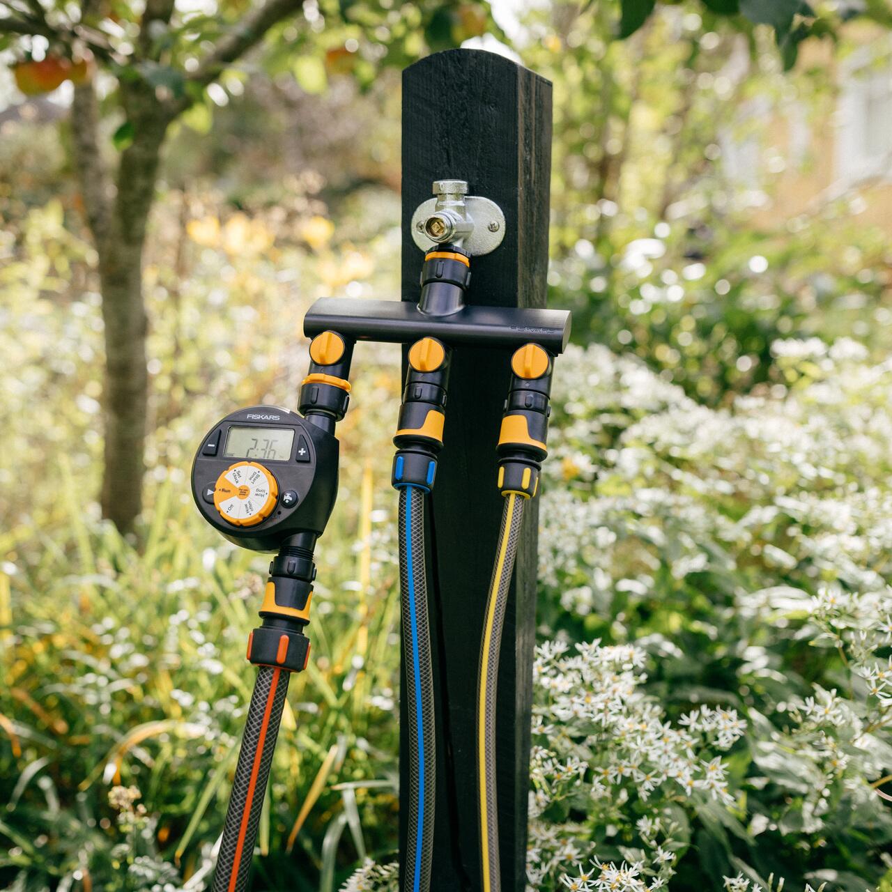 Conector robinet cu 3 cai Fiskars Comfort On/Off, 1070578, diametru conector 1/2", 3/4", 1" - imagine 6