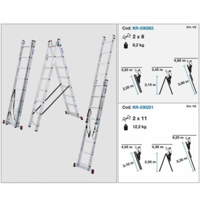 Scara multifunctionala Krause Corda, KR-030283, 2 X 8 trepte - imagine 2