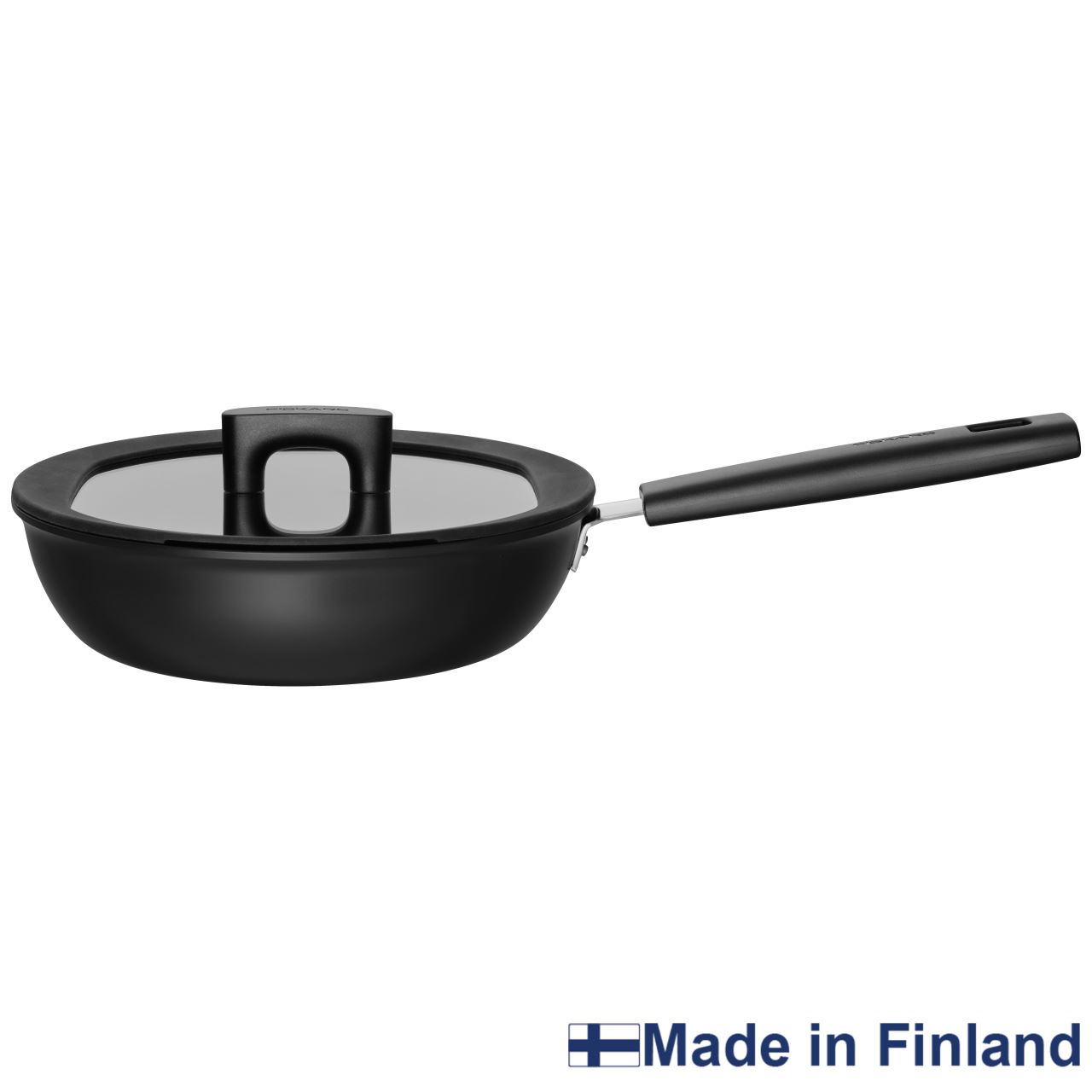 12593499_BIG Tigaie pentru sote cu capac Fiskars Hard Face, 24 cm, 2.2 L - imagine 1