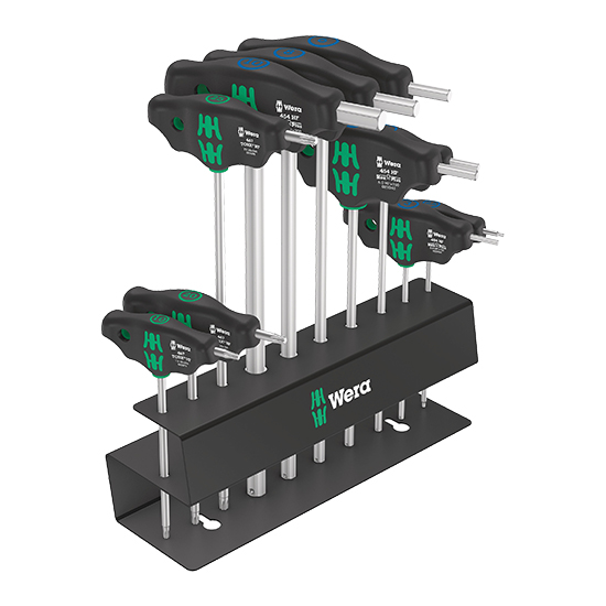 13194633_PRODUCT Set Wera imbusuri bicicleta cu maner T x HEX 2.5 - 10 x TX 10 - 25 + suport pentru masa/perete x 05004174001 - imagine 1