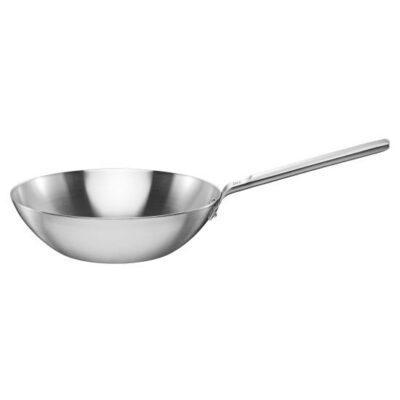 Tigaie wok din otel inoxidabil, fara acoperire antiaderenta, Fiskars Norden, Ø 28 cm