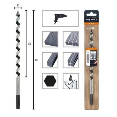 Burghiu pentru lemn, ALPEN CV LEWIS, coada hexagonala, 12X460/380