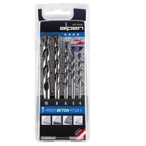 4406647_PRODUCT Set burghie pentru BETON, ALPEN PROFI PTSB5, DIN ISO 5468, 5 buc, 4/5/6/8/10 - imagine 1