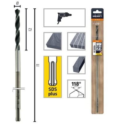 Burghiu pentru cofraje din lemn, ALPEN CV, coada SDS PLUS, 10X400/120