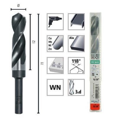 Burghiu pentru metal, ALPEN HSS, DIN338 RN, coada redusa (12.7X30) 22X159/86