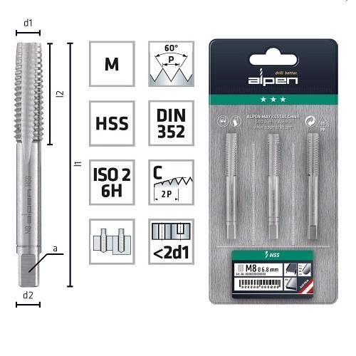 4416758_PRODUCT Tarod trei treceri, ALPEN FILET METRIC DIN352, P1.75, M12 - imagine 1