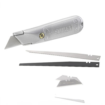Cutter Stanley cu lama trapezoidala + 2 lame ferastrau