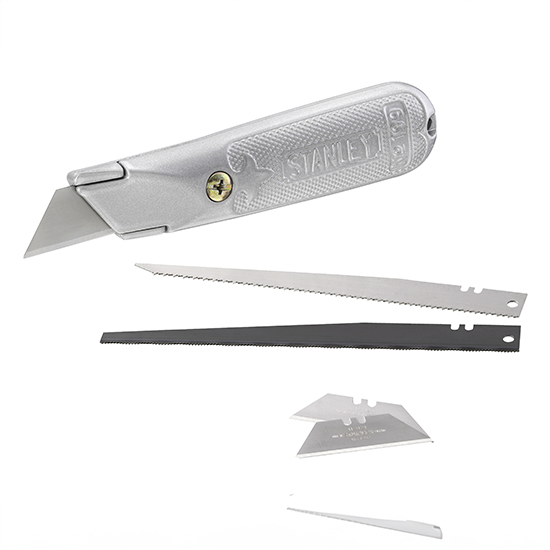 4416840_PRODUCT Cutter Stanley cu lama trapezoidala + 2 lame ferastrau - imagine 1