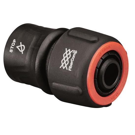 6955303_BIG Conector furtun de gradina Fiskars FiberComp AquaSTOP, 19 mm (3/4'') - imagine 1
