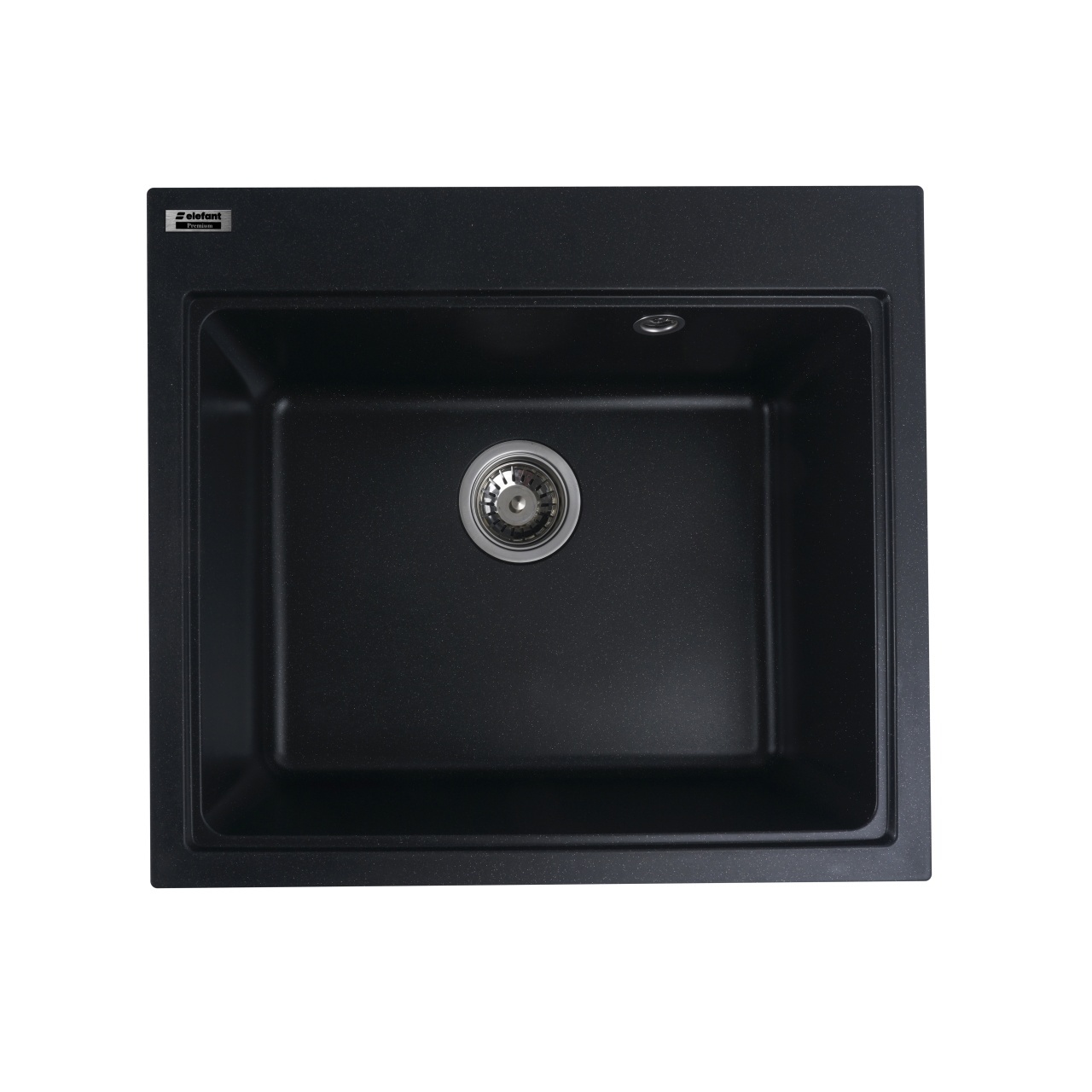 Chiuvetă din compozit de granit pentru bucătărie ELEFANT PREMIUM 5852 VESTA Negru metalic 580 x 518 mm – SimpleTools Chiuvetă din compozit de granit pentru bucătărie ELEFANT PREMIUM 5852 VESTA Negru metalic 580 x 518 mm - SimpleTools