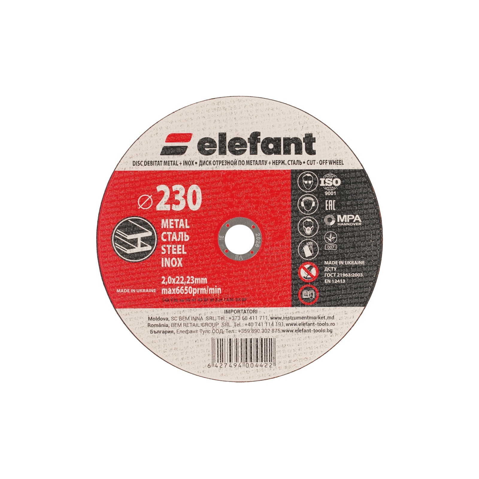 disc abraziv pentru metalinox ELEFANT 230*2,0*22,23 – Pachet 30 bucati – SimpleTools disc abraziv pentru metalinox ELEFANT 230*2,0*22,23 - Pachet 30 bucati - SimpleTools