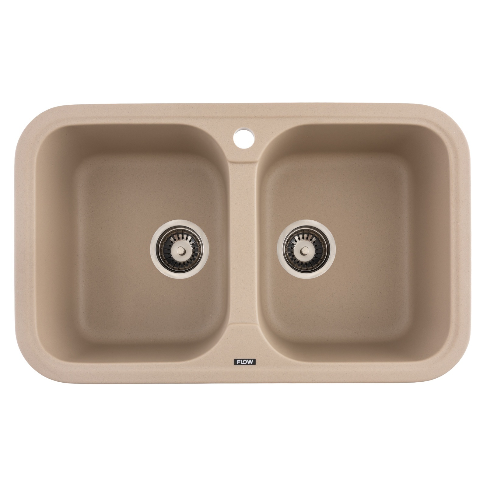 FCB-7647TS/2, Chiuveta de bucatarie din granit cu doua cuve, seria TWINS, Sahara, 765x470x190 mm, FLOW – SimpleTools FCB-7647TS/2, Chiuveta de bucatarie din granit cu doua cuve, seria TWINS, Sahara, 765x470x190 mm, FLOW - SimpleTools