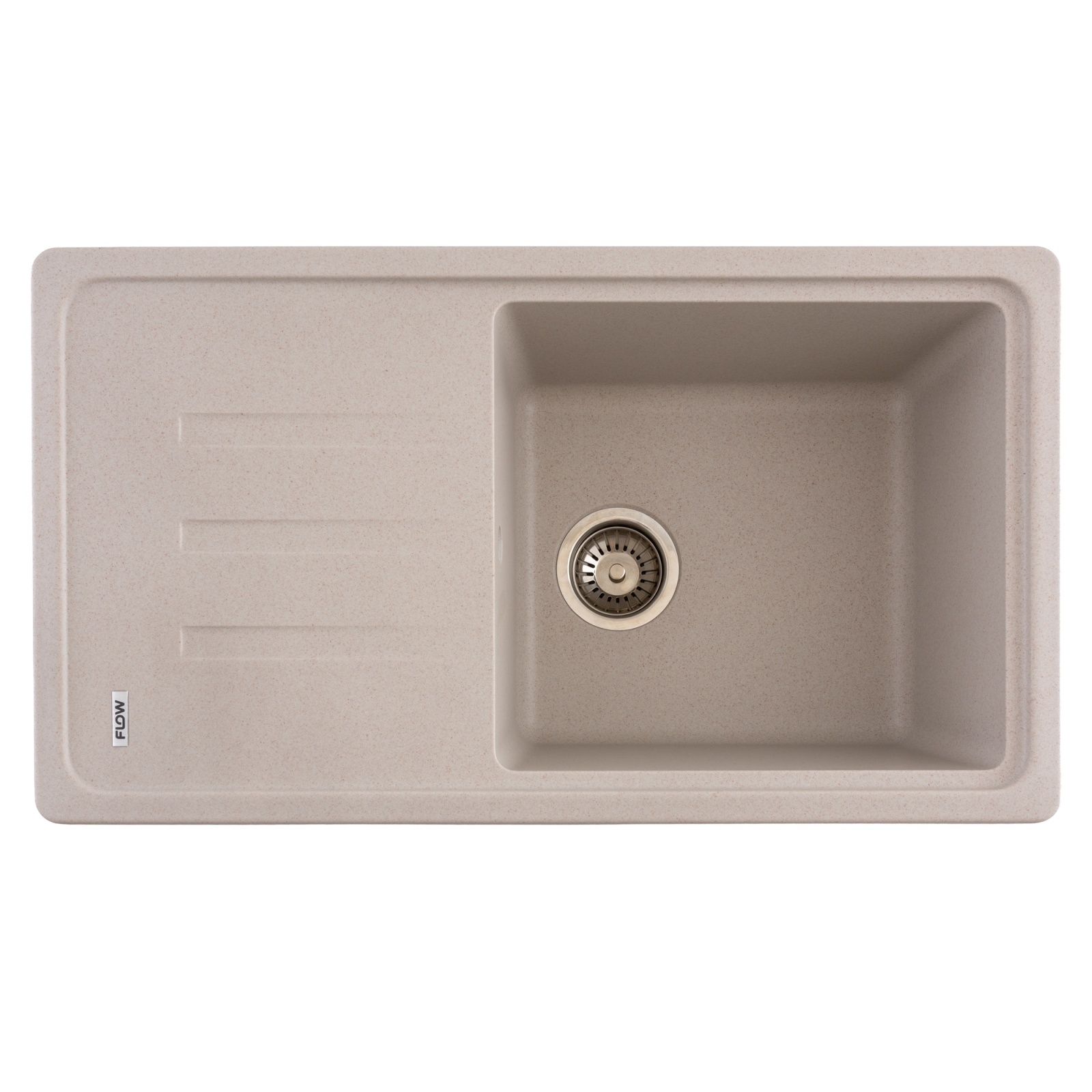 FCB-7843SLA/1T, Chiuveta de bucatarie din granit cu o cuva si scurgator, seria SLIM LONG, Avena, 780x435x200 mm, FLOW – SimpleTools FCB-7843SLA/1T, Chiuveta de bucatarie din granit cu o cuva si scurgator, seria SLIM LONG, Avena, 780x435x200 mm, FLOW - SimpleTools