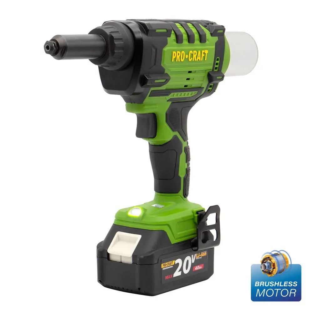 Masina de nituit nituri-pop cu 2 acumulatori 2 Ah si incarcator PROCRAFT PRG20 – SimpleTools Masina de nituit nituri-pop cu 2 acumulatori 2 Ah si incarcator PROCRAFT PRG20 - SimpleTools