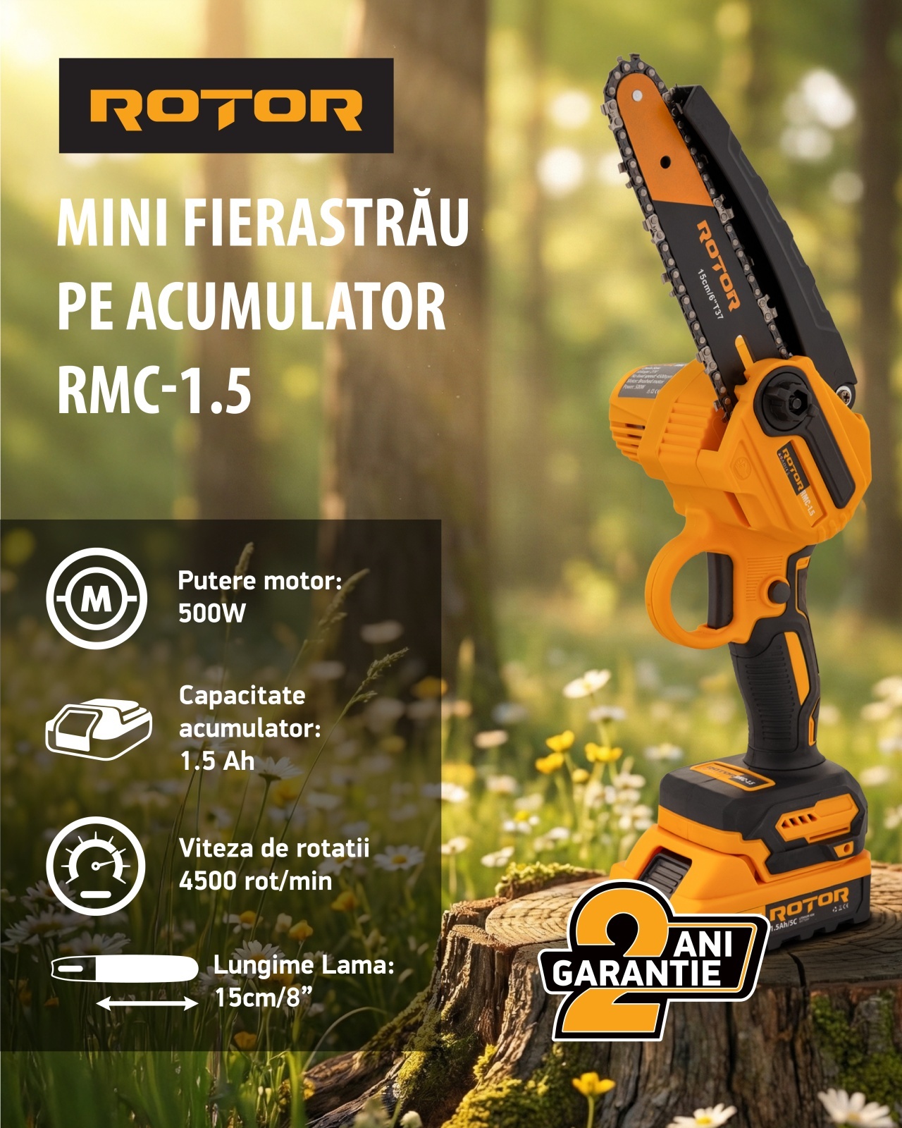 Mini fierăstrău pe acumulator RMC-1.5 ROTOR 4500 rot/min 1 x Acumulator 21V 1.5Ah – SimpleTools Mini fierăstrău pe acumulator RMC-1.5 ROTOR 4500 rot/min 1 x Acumulator 21V 1.5Ah - SimpleTools
