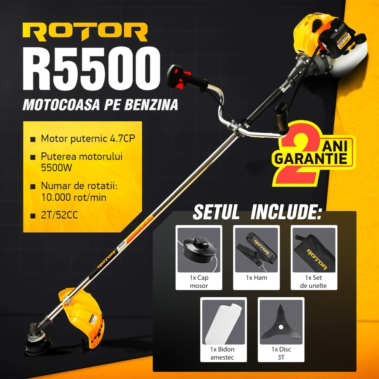 Motocoasa pe benzina R5500 ROTOR 4.7 CP , 5500 Watti – SimpleTools Motocoasa pe benzina R5500 ROTOR 4.7 CP , 5500 Watti - SimpleTools