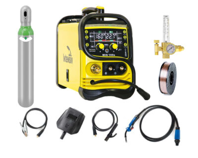 Pachet complet sudura MIG/MAG: MIG 160s Intensiv, 230 V, 160 A, Butelie corgon 8l (plina), rola otel 5kg - 0.8mm