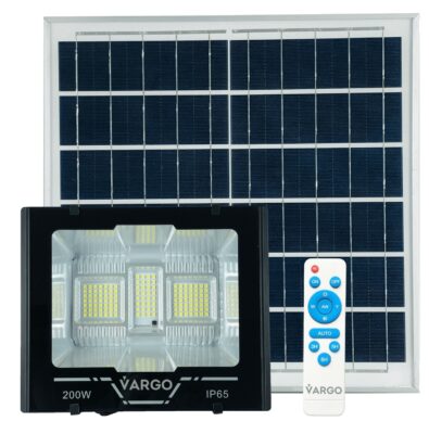 Proiector cu panou solar si telecomanda 200 W 6500 K V-117925 VARGO