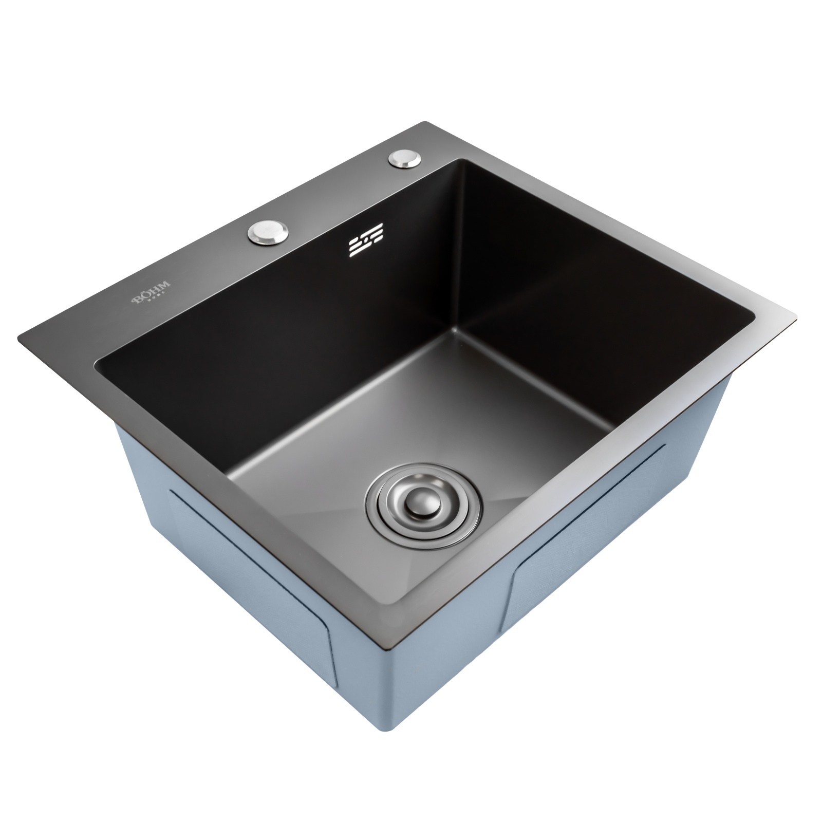 Chiuveta bucatarie BÖHM BH5045BA, inox alimentar SUS304, 500 x 450 x 220 mm, finisaj Negru, sifon inclus – SimpleTools Chiuveta bucatarie BÖHM BH5045BA, inox alimentar SUS304, 500 x 450 x 220 mm, finisaj Negru, sifon inclus - SimpleTools