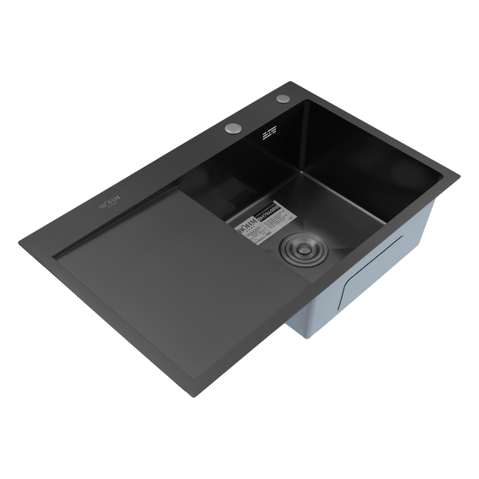 Chiuveta bucatarie din inox alimentar SUS304 , BH7849RB BÖHM nano black 780x490x215 mm – SimpleTools Chiuveta bucatarie din inox alimentar SUS304 , BH7849RB BÖHM nano black 780x490x215 mm - SimpleTools
