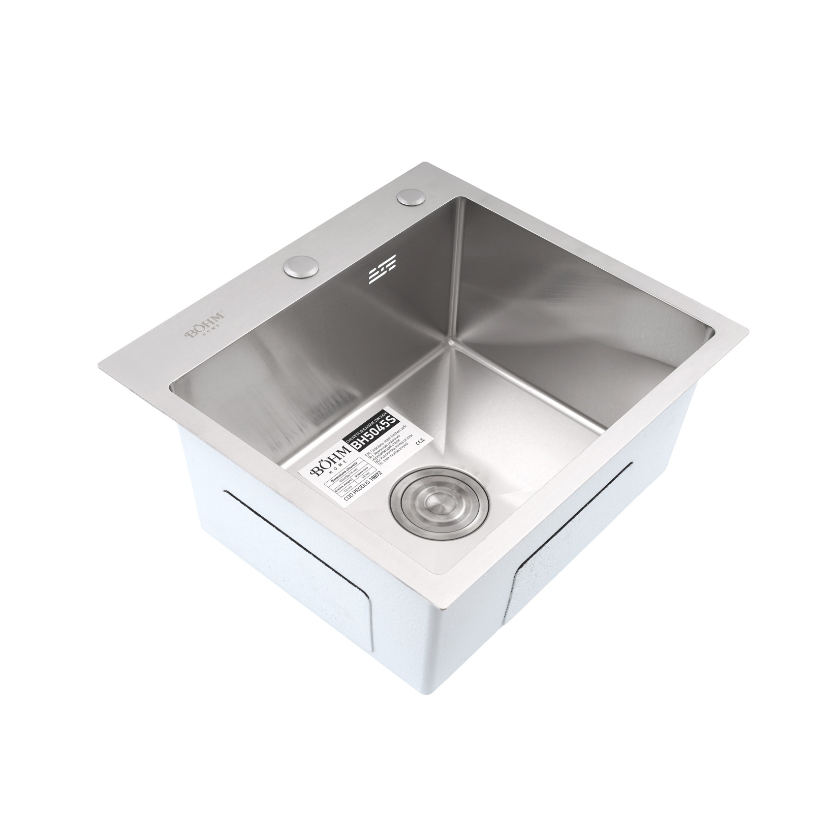 Chiuvetă de bucătărie din inox alimentar SUS304 – BÖHM BH5045S, Satin – SimpleTools Chiuvetă de bucătărie din inox alimentar SUS304 – BÖHM BH5045S, Satin - SimpleTools