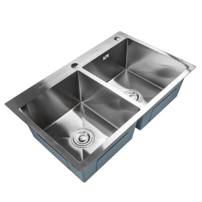 Chiuvetă de bucătărie dublă din inox alimentar BH7849DS BÖHM Satin 780x490x220 mm