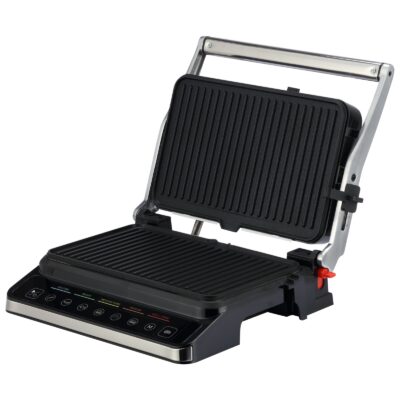Gratar electric BÖHM HOME BEGM160DS, 1600 W, placi detasabile antiaderente, afisaj digital, control tactil