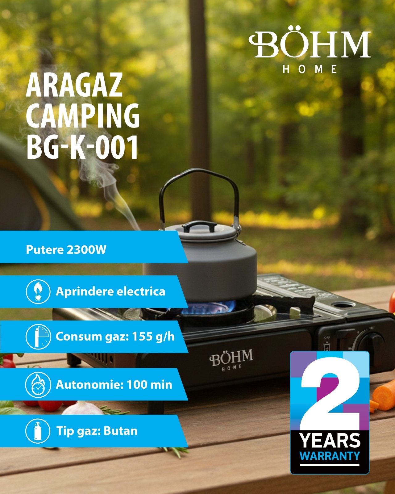 Plita cu un arzator pe gaz Camping BÖHM BG-K-001, GPL, 2.3 kW – SimpleTools Plita cu un arzator pe gaz Camping BÖHM BG-K-001, GPL, 2.3 kW - SimpleTools