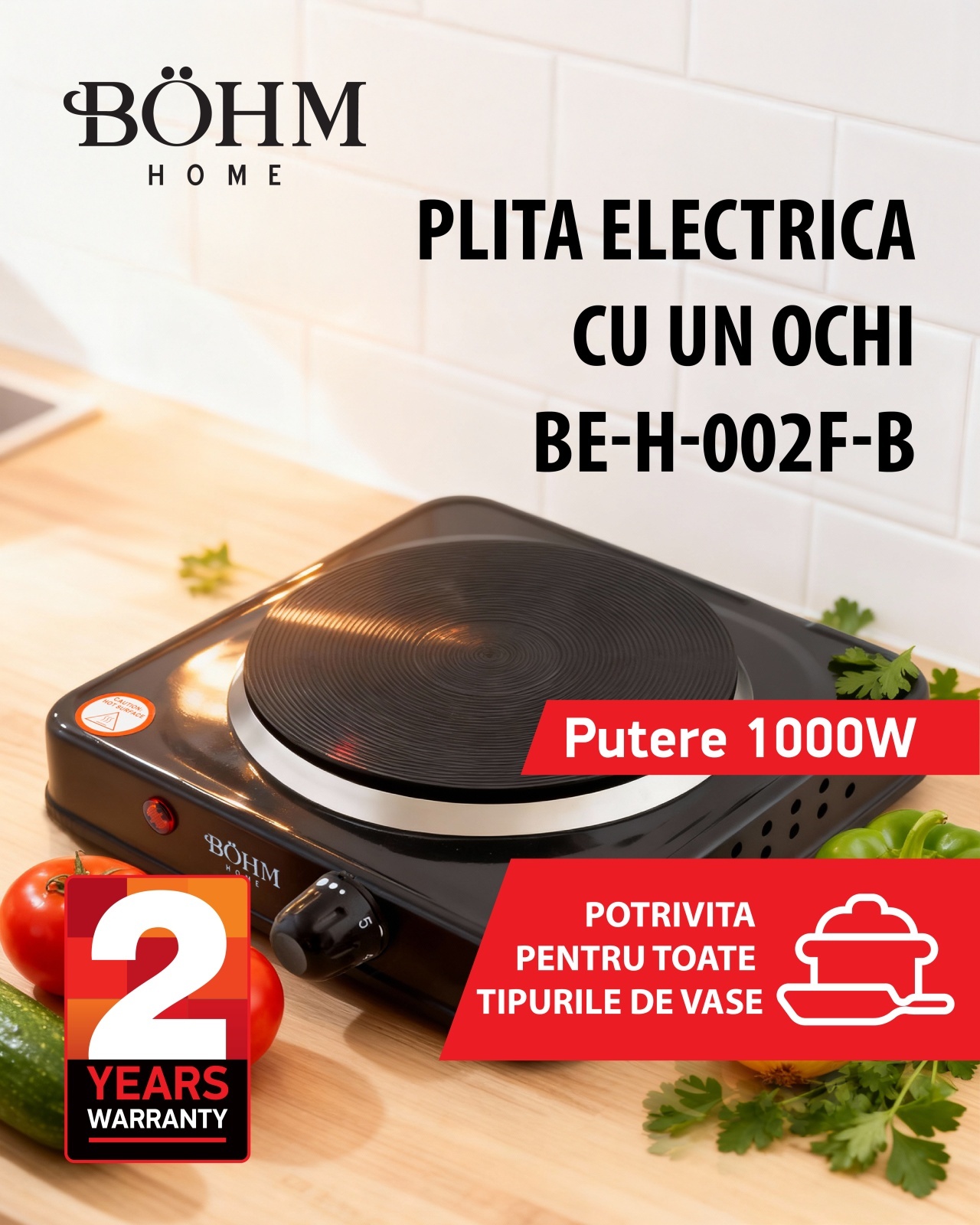 Plită electrică cu un ochi BÖHM BE-H-002F-B – SimpleTools Plită electrică cu un ochi BÖHM BE-H-002F-B - SimpleTools