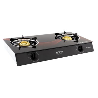 Plită pe gaz din sticlă cu două arzătoare BÖHM BG-MB-002C , Sticlă securizată 6 m, 4.6 kWm