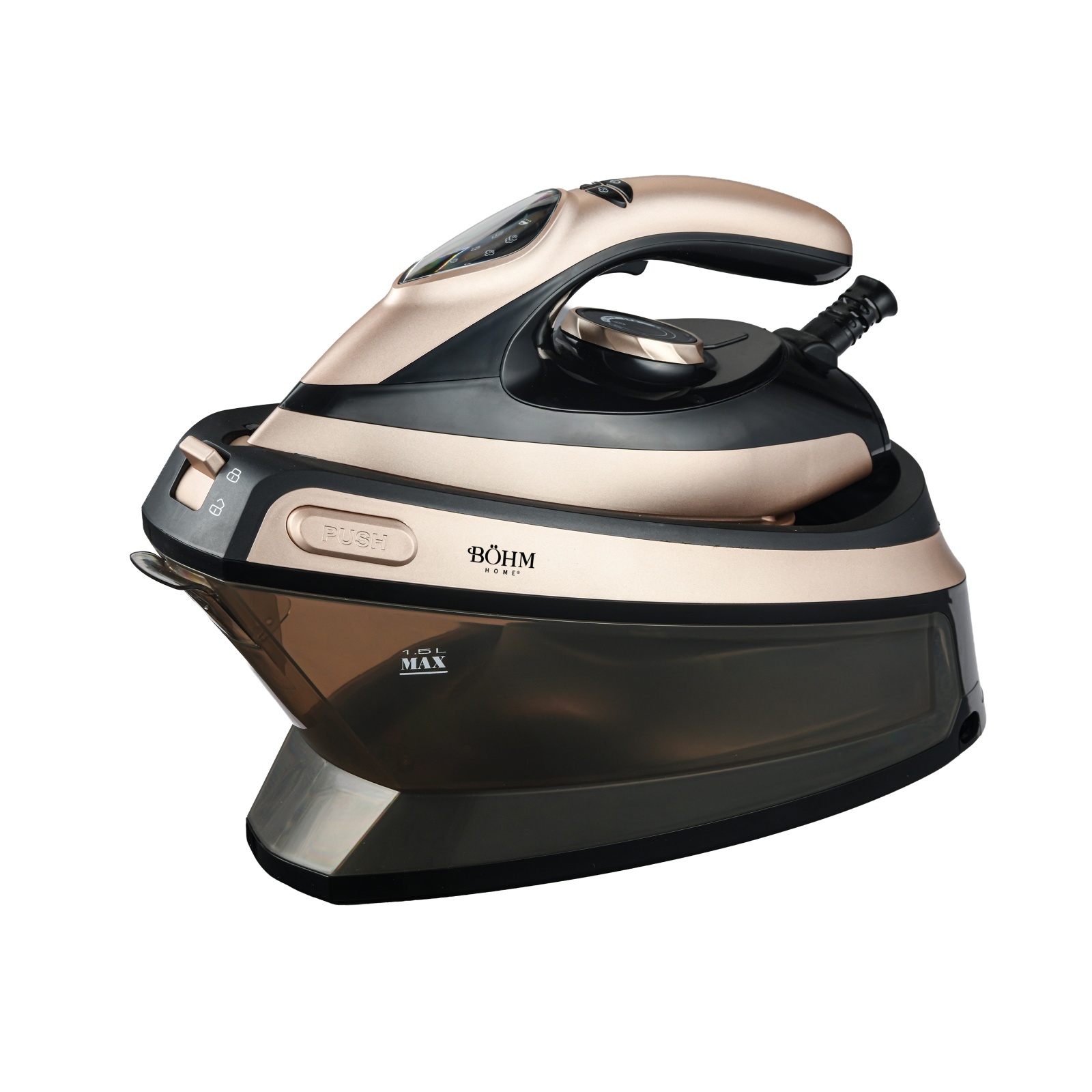Sistem de calcat cu abur BÖHM Home BIG-2401BG, 2400W, rezervor 1500 ml, presiune 5.5 Bar – SimpleTools Sistem de calcat cu abur BÖHM Home BIG-2401BG, 2400W, rezervor 1500 ml, presiune 5.5 Bar - SimpleTools